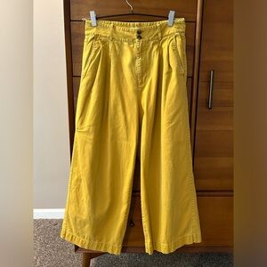 Madewell Wide Leg Double Button Pleated Crop Pants - 8